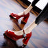 Ladies Round Toe Mary Jane Block Heels